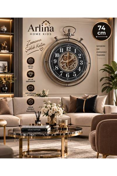 Arlina Home Kids 74 CM Askılı Metal Premium Duvar Saati 2609