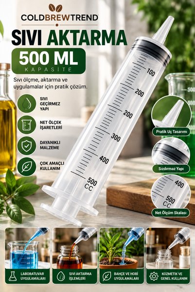 COLD BREW TREND by uğur cadırcı Sıvı Aktarma Aparatı 500 ML – Ölçekli, Şeffaf...