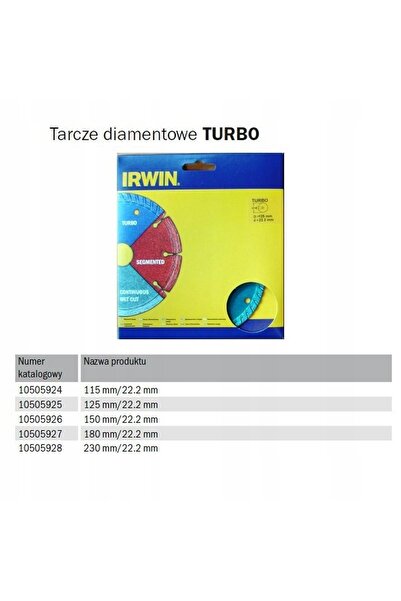 Irwin Disc diamantat turbo de 230mm/22.2mm