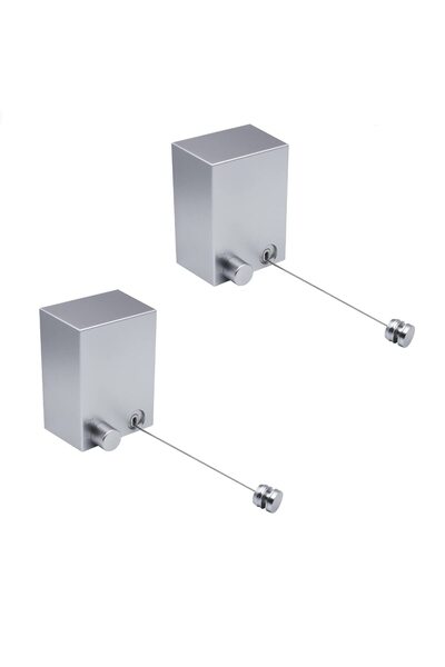Generic Brand Set de sârmă de rufe retractabilă din 2 piese, 4,2 m, cu tambur...