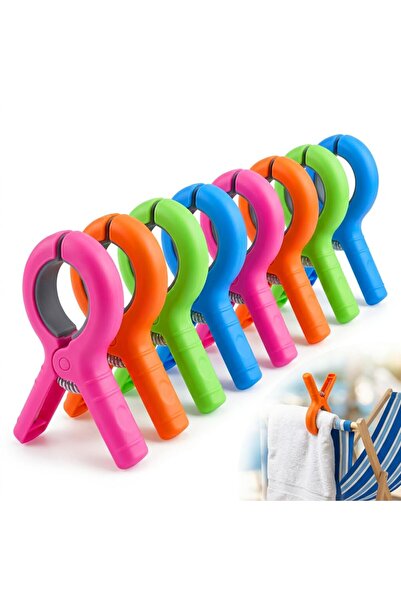 Generic Brand Set de 8 cleme pentru prosoape de plajă, cleme mari cu forță pu...