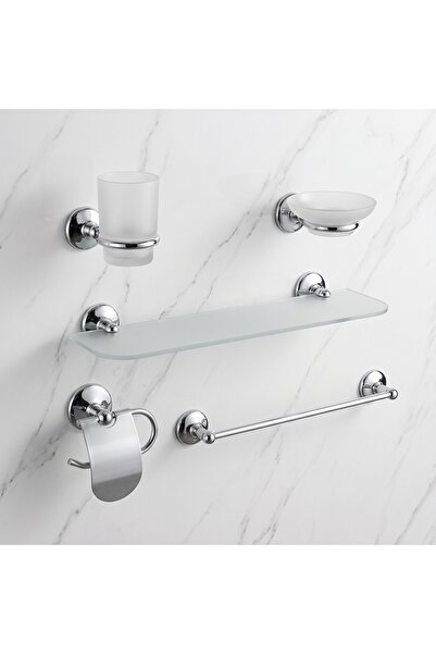 Yıldırım Duş Lider Banyo Sabunluk, Diş fırçalık, Tuvalet kağıtlığı, Havluluk Aksesuar Seti Paslanmaz