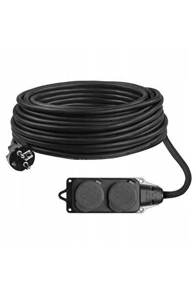 ADELID Prelungitor de grădină, din cauciuc, 5m, 3x2.5, IP44, distribuitor cu ...