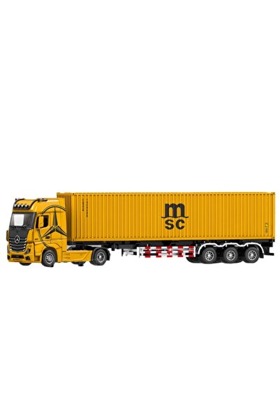 Pan i Pani Gadżet MERCEDES-BENZ CAMION REMORCĂ MSC GALBEN PENTRU JOACĂ 1:24