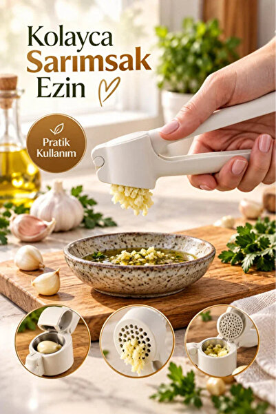 AYGÖREN HOME Ergonomik Pratik Hazneli Sarımsak Ezeceği Rendesi Ergonomik Sarı...