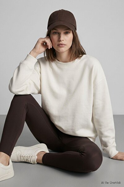 Rays Bisiklet Yakalı Basic Oversize Sweatshirt 954 Ekru
