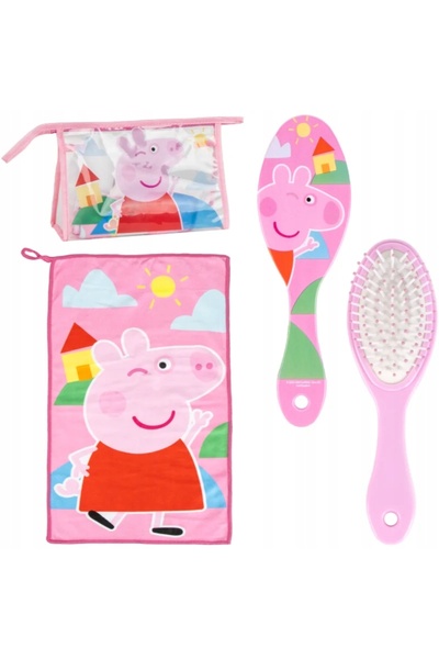 Peppa Pig PEPPA PIG geantă cosmetică mare, perie de păr, prosop