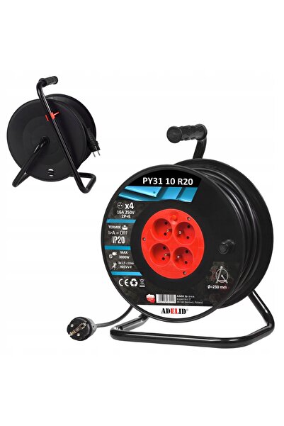 ADELID Cablu prelungitor spiralat pentru instalații electrice 10m 3x1,5 H05VV...