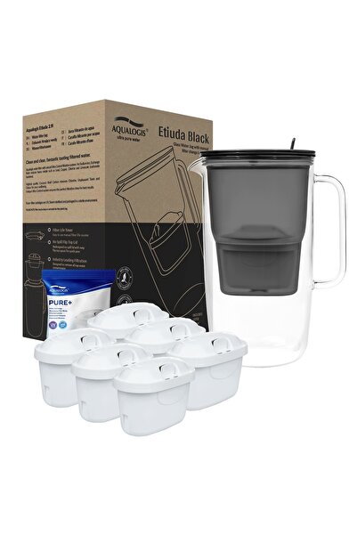 Aqualogis DZBANEK SZKLANY ETIUDA NEGRU + 6x FILTR PURE+