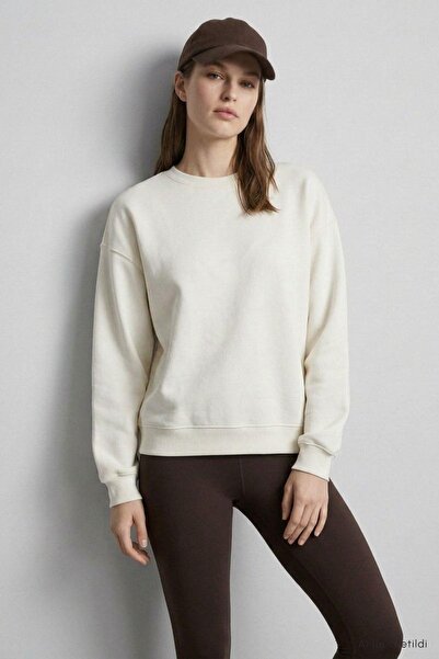 Rays Bisiklet Yakalı Basic Oversize Sweatshirt 954 Ekru