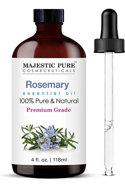 Majestic Pure Rosemary Essential Oil with Glass Dropper - 4 fl oz - 100% Pure...