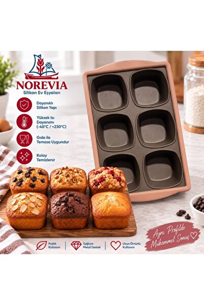 Noreviahome 6'lı silikon muffin