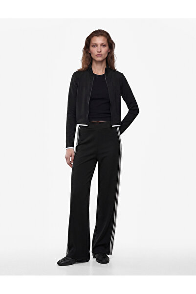 Koton High Waist Comfortable Fit Stripe Detailed Wide Leg Sports Sweatpants