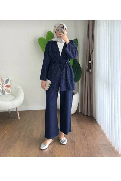 ERVA Stone-Detail Kimono Set