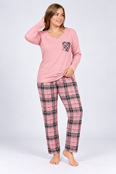 Serena Pijama de dama cu bluza cu maneca lunga roz deschis si pantaloni lungi...