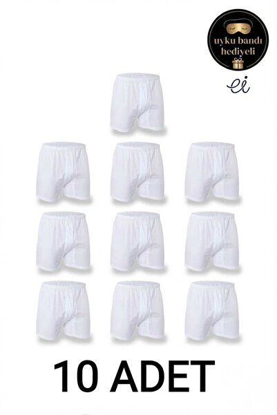 Seher Yıldızı 10-Pack 100% Cotton Comfortable Fit Men's Long Boxer Shorts - C...
