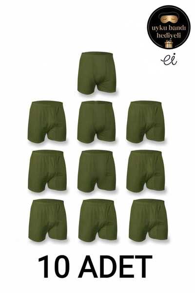 Seher Yıldızı 10-Pack 100% Cotton Comfortable Fit Men's Long Boxer Shorts - C...