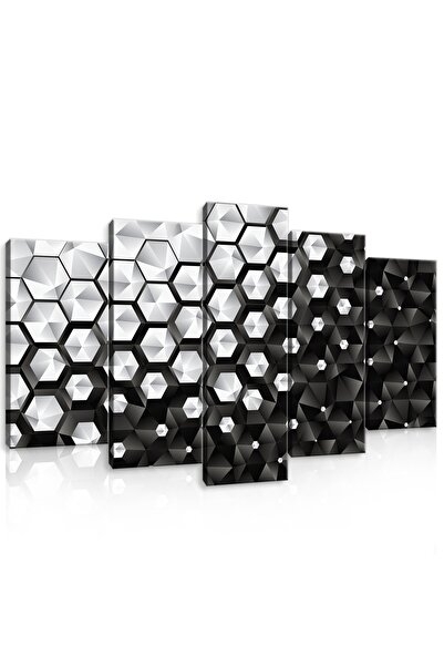 Wallarena Triptic cu figuri geometrice 3D pentru living 100x60
