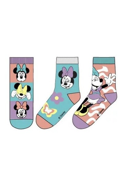 Childrenland Παιδικές κάλτσες για κορίτσι Πολύχρωμες MINNIE-642 3 Ζεύγη