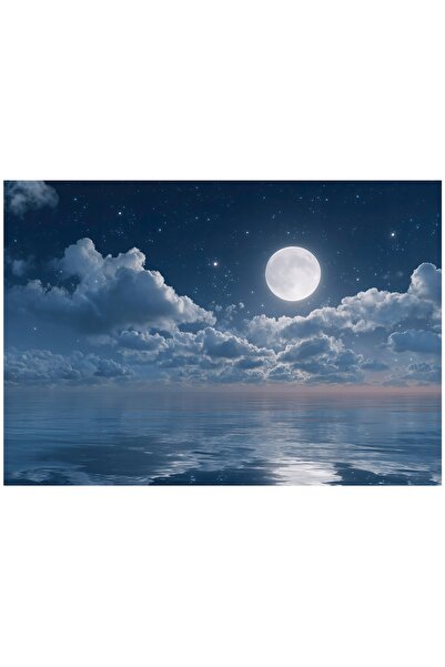 Wallarena FOTOTAPET OCEAN LUNĂ DORMITOR SUITĂ FLIZELINA 250x175