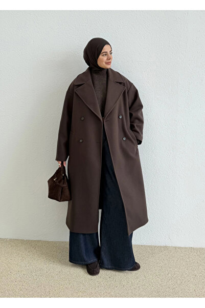 MODA AKSA 0190 ZR MUADİLİ OVERSİZE ASTARLI KABAN KAHVE