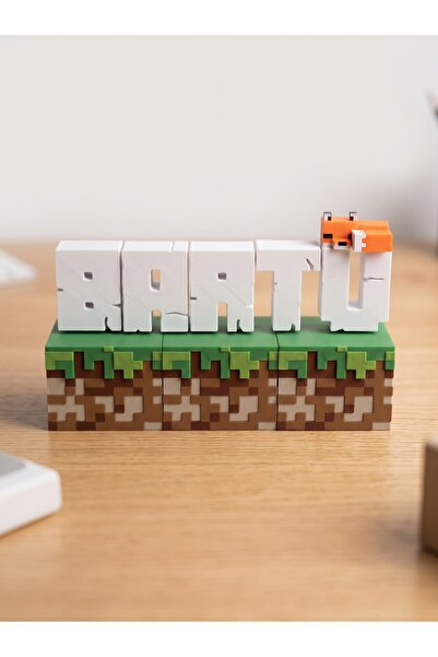 ESM3D İsme Özel Minecraft Blok Dekor 1-5 Harf (1 Adet Figür Hediyeli)