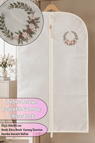 Dantelux Defne Nakışlı Çeyizlik Gamboç & Elbise Kılıfı (Şantuk Kumaş - 60x95 ...