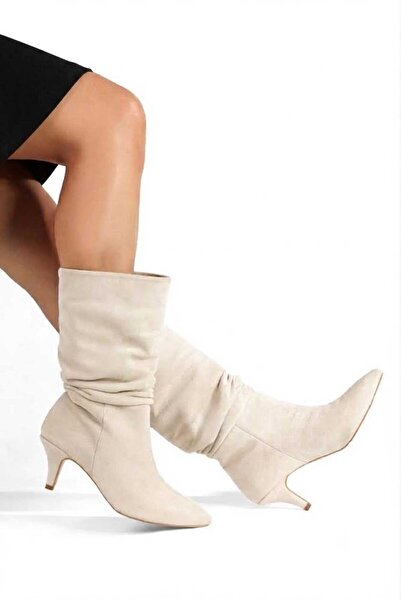 BYBERO Short Ruffled Suede Boots
