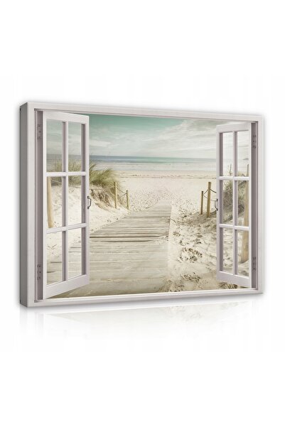 Wallarena Tablou de perete PLAJĂ MAR, pentru fereastră, living 120x80