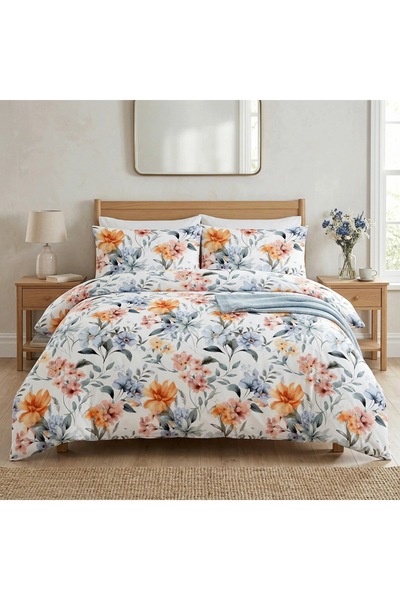 J W SAX Lenjerie de pat 135x200 Cu flori Bumbac Premium J&W Peach Dawn