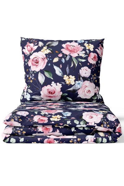 J W SAX 160x200 Lenjerie de pat florală din bumbac premium J&W Night Rose