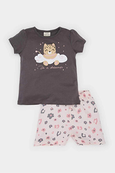 DeFacto 100% Cotton Patterned Pajama Set for Baby Girl
