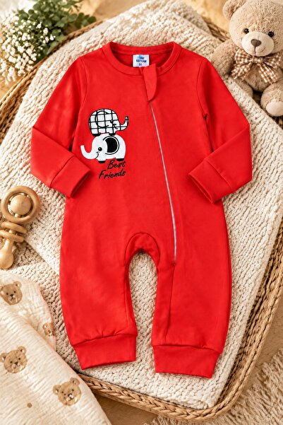 Newteam Unisex Βρεφική φόρμα με μακριά μανίκια και φερμουάρ, βαμβακερή με στά...