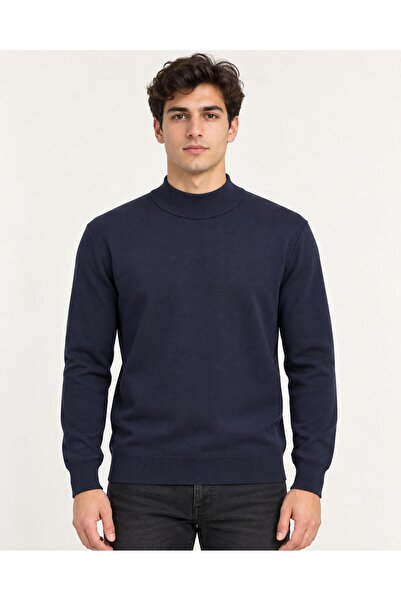 CLASSİCS MEN Slim Fit Polo Half Fisherman Long Sleeve Men's Knitwear 07425