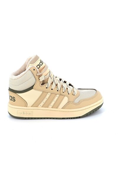 adidas Παιδικό Αθλητικό Μποτάκι για Κορίτσι Hoops Mid 3.0k Χρώματος Μπεζ IF7738