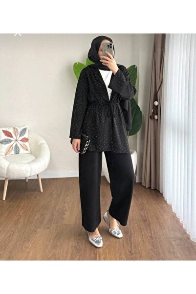 ERVA Stone-Detail Kimono Set