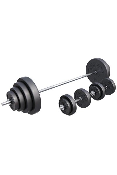 Gorilla Sports Set de haltere din plastic 60 - 130 kg cu închizători în formă...