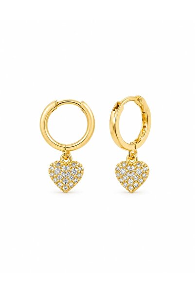 Silvano Jewelry 925 Ayar Gümüş Kalp Sallantılı Halka Küpe