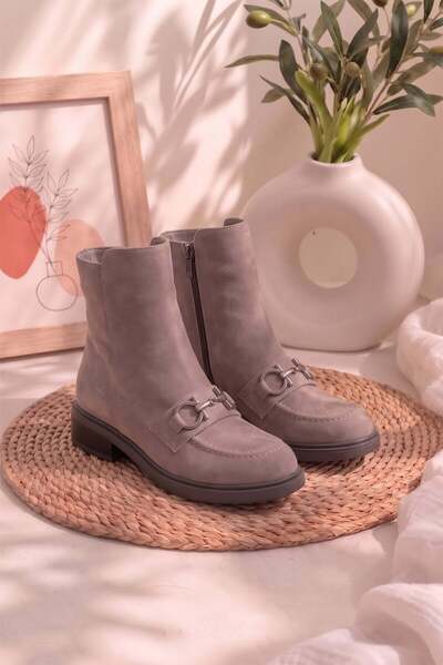 Ayakkabı Fuarı Elit Vvs2717S Women's Genuine Suede Leather Classic Boots Mink