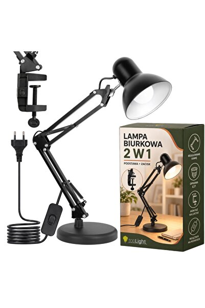 Toolight Επιτραπέζιο Φωτιστικό Γραφείου Jnh043-1td Black 2σε1