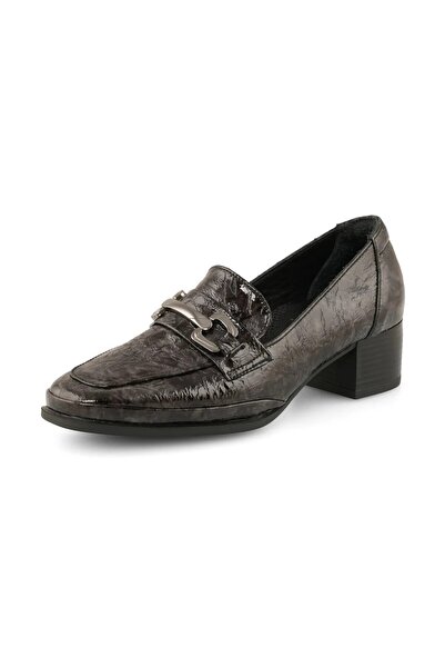 Mammamia D26Ka-7060 Women's Genuine Leather 4 cm Thick Heeled Casual Shoes