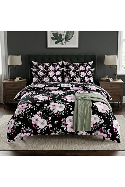 J W SAX 135x200 Bumbac Floral Premium J&W Lenjerie de Pat Grădina Nopții