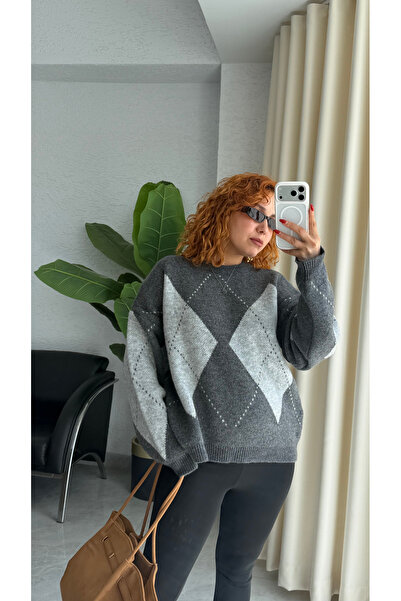 Bak'ap Premium Trend Baklava Patterned Wool Sweater