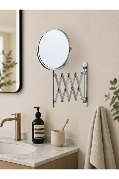 IKEA Büyüteçli Çift Taraflı Makyaj Aynası , Banyo ve Tıraş Aynası Duvara Monte