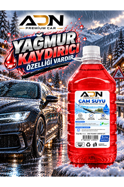 YAGMUR KAYDIRICI FORMÜLLÜ VE ANTİFRİZLİ 5 LİTRE CAM SUYU