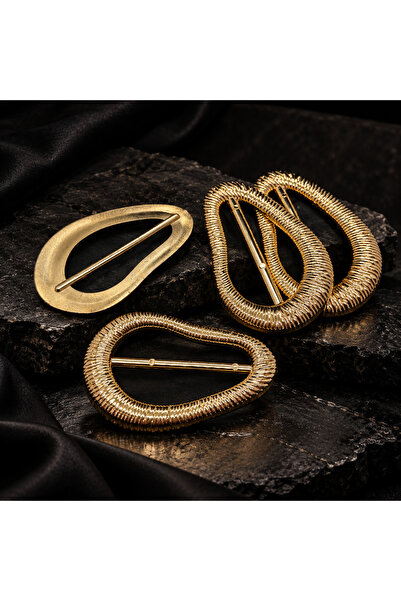 Gold Metalize Plastik Kemer ve Giyim Tokası 5 cm İç Ölçü 5'li
