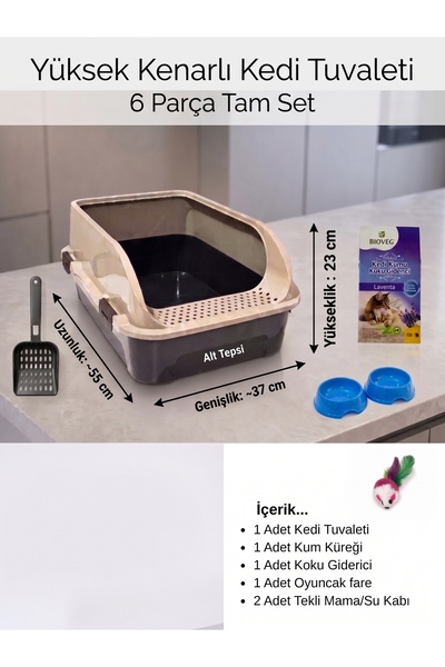 miyorapet Yüksek Kenarlı Kedi Tuvaleti ** 6 Parça