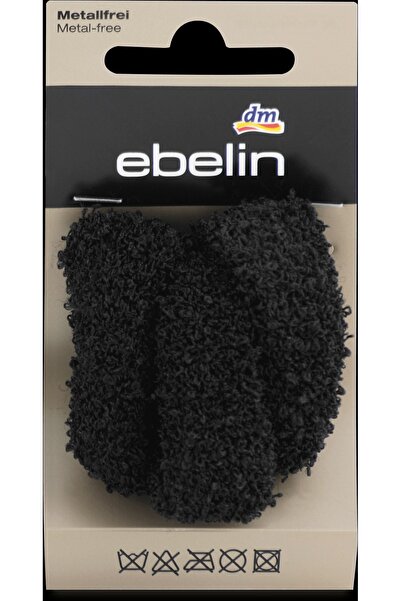 Ebelin Elastice de păr moi din pluș - negre, 3 buc