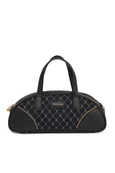 Tergan Black Textile Women's Handbag - S26K1Twc0727-R0P