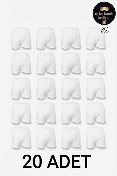 Seher Yıldızı 20-Pack 100% Cotton Men's Long Boxer Briefs - Comfortable Fit C...